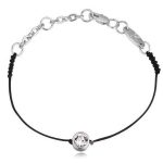  Kordelarmband, schwarzes Rhodium, verziert mit Swarovski-Kristallen