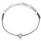  Kordelarmband, schwarzes Rhodium, verziert mit Swarovski-Kristallen