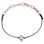  Kordelarmband, Schwarzgold, verziert mit Swarovski-Kristallen