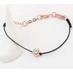  Kordelarmband, Schwarzgold, verziert mit Swarovski-Kristallen