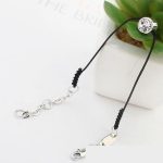  Kordelarmband, schwarzes Rhodium, verziert mit Swarovski-Kristallen