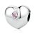  Silberne Herzperle mit rosa Kristallen