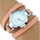 Damenarmbanduhr mit dreifachem Lederarmband, rosa