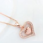  Doppelherz-Halskette, Roségold, Roségold