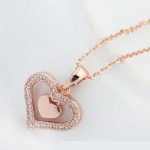  Doppelherz-Halskette, Roségold, Roségold