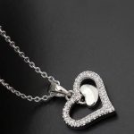  Doppelherz-Halskette, Rhodium