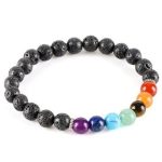 Chakra-Ausgleichsarmband mit Lavastein und Halbedelsteinen