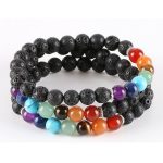  Chakra-Ausgleichsarmband mit Lavastein und Halbedelsteinen