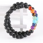  Chakra-Ausgleichsarmband mit Lavastein und Halbedelsteinen