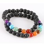  Chakra-Ausgleichsarmband mit Lavastein und Halbedelsteinen