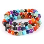  Hand der Fatima-Armband mit den Farben der 7 Chakren