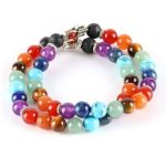  Hand der Fatima-Armband mit den Farben der 7 Chakren