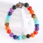  Hand der Fatima-Armband mit den Farben der 7 Chakren