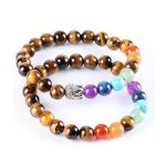  Meditationsarmband mit Buddhakopf und Tigerauge