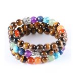  Meditationsarmband mit Buddhakopf und Tigerauge