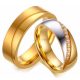 Damen-Ehering, Edelstahl, mit Zirkonkristall, Gold, Größe 5