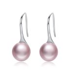 Silberohrringe mit Perlen, lila
