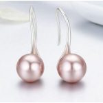 Silberohrringe mit Perlen, lila