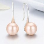 Silberohrringe mit Perlen, rosa