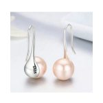 Silberohrringe mit Perlen, rosa