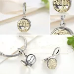  Silberner Lebensbaumanhänger mit Kristallen verziert