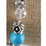  Armband im Vintage-Stil mit Blumen und türkisfarbenen Perlen