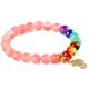  Meditationsarmband mit rosa Turmalinperlen, OM-Symbol