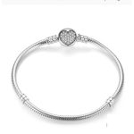 Silberarmband mit Herz, 19 cm