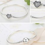 Silberarmband mit Herz, 19 cm