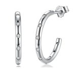 Silberne Ohrstecker mit Strasssteinen