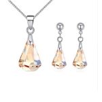 Schmuckset in Form eines Wassertropfens, verziert mit Swarovski-Kristallen, GSHA