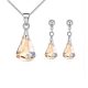 Schmuckset in Form eines Wassertropfens, verziert mit Swarovski-Kristallen, GSHA