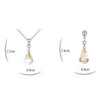 Schmuckset in Form eines Wassertropfens, verziert mit Swarovski-Kristallen, GSHA