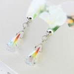 Schmuckset in Form eines Wassertropfens, verziert mit Swarovski-Kristallen, AB