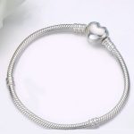 Schlichtes Silberarmband mit Herzmotiv, 17 cm