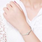 Schlichtes Silberarmband mit Herzmotiv, 17 cm