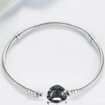 Schlichtes Silberarmband mit Herzmotiv, 19 cm