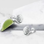 Silberohrringe mit Zirkonkristall, weiß