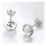 Silberohrringe mit Zirkonkristall, weiß