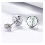 Silberohrringe mit Zirkonkristall, weiß