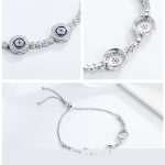 Silbernes Tennisarmband mit blauer Einlage