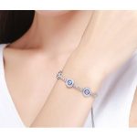 Silbernes Tennisarmband mit blauer Einlage