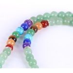  Mala mit Halbedelsteinen, Quastenverzierung, grün