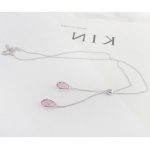 Tropfenförmiges Schmuckset, verziert mit Swarovski-Kristall und Amethyst