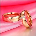  Herren-Ehering, Edelstahl, goldfarben, Größe 12