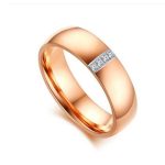  Damen-Ehering, Edelstahl, goldfarben, Größe 7