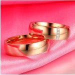  Herren-Ehering, Edelstahl, goldfarben, Größe 11