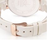  Shengke Damenuhr mit Marmormuster und Lederarmband, weiße Farbe