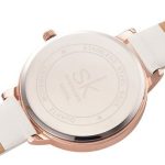  Shengke Damenuhr mit Marmormuster und Lederarmband, weiße Farbe