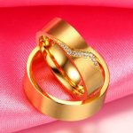 Herren-Ehering, Edelstahl, Mattgold, Größe 10